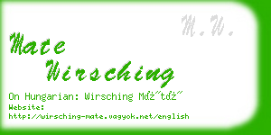 mate wirsching business card